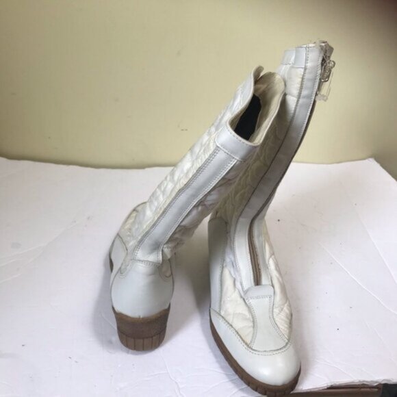 Aquatalia NEW Leather Nylon Front Zip Wedge Waterproof Winter Quilted Boots Snow - Picture 11 of 16